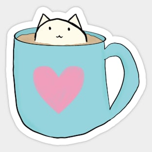 Coffee Cat (White) Sticker